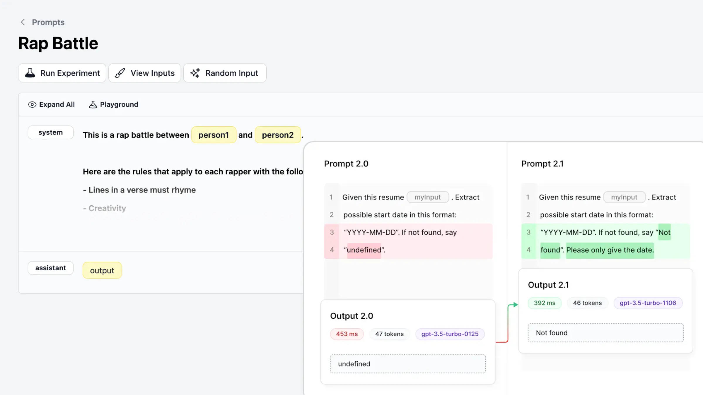 Create Prompt Templates in Helicone and Compare Outputs